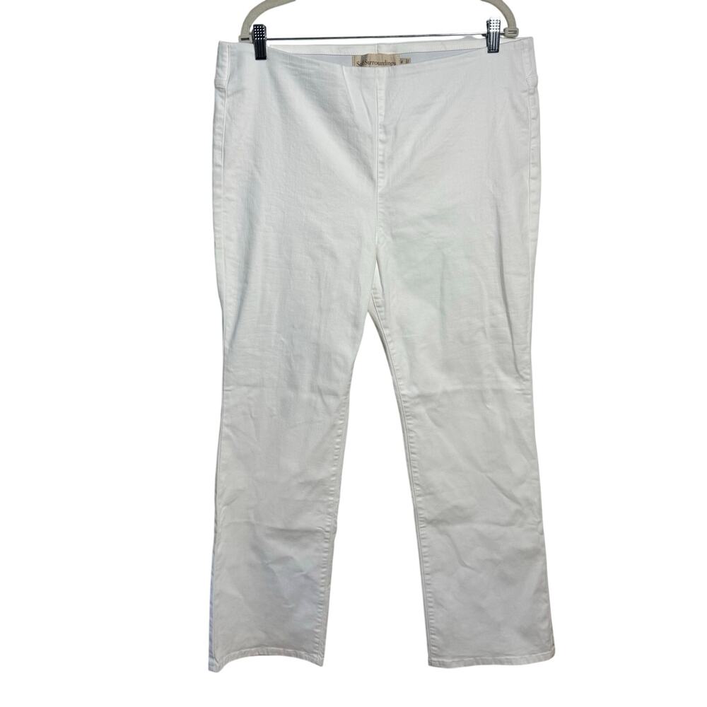 Soft Surroundings Bootcut Stretch Waist Pull On Minimal Coastal Pants XL White